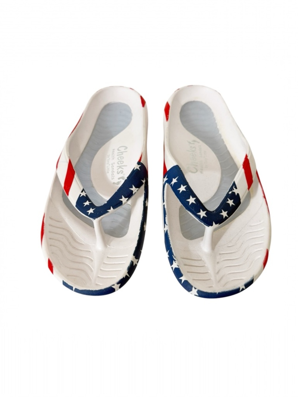 Cheeks Healthy Lifestyle Tony Little Patriotic USA Flip Flop Sandals Size 7